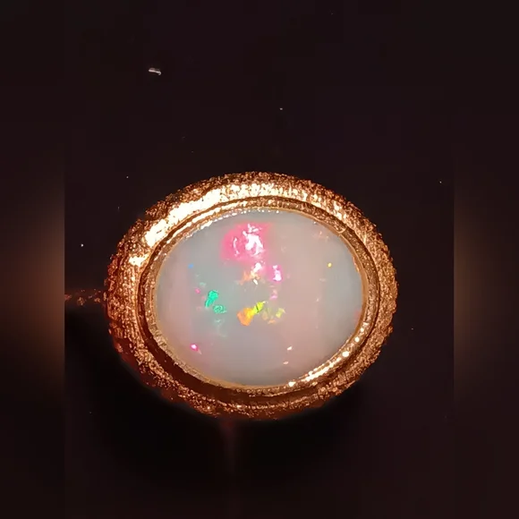 Exclusive Huge Ethiopian Opal Ring Gold Over Sterling Silver New - Picture 16 of 16